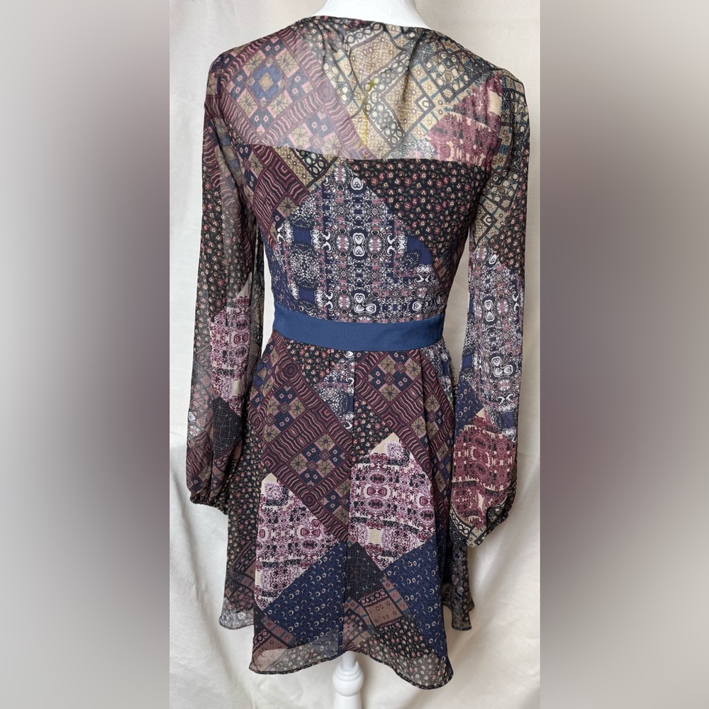 Bcbgeneration Multicolor Patchwork Long Sleeve Dr… - image 3